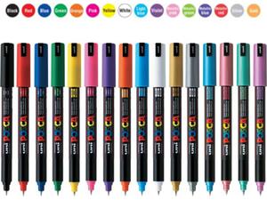 Μαρκαδόρος Uni Posca PC-1MR λεπτή μύτη 0,7mm σε διάφορα μεταλλικά χρώματα